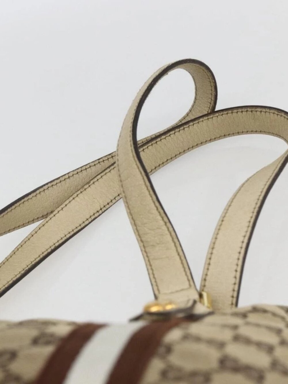 GUCCI GG Canvas Bamboo Hand Bag Beige Gold 137396 Auth 164794 - Picture 8 of 16